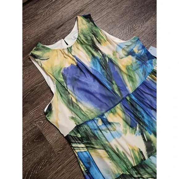 London Times Tiered Layered Mesh Sleeveless Dress XL NWT - Picture 3 of 13